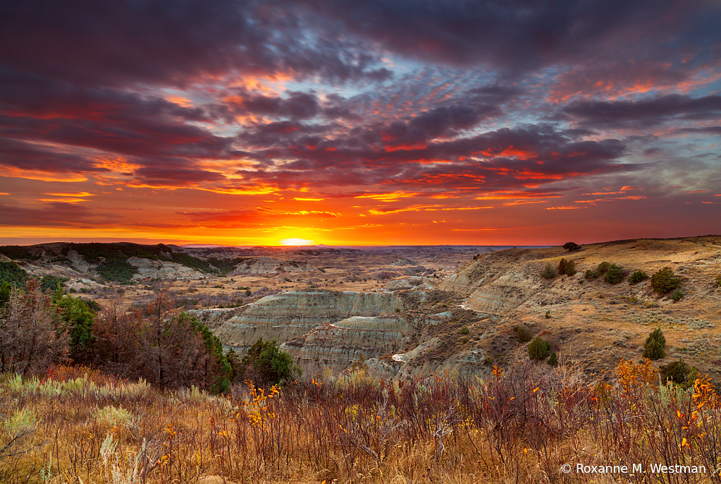 Theodore Roosevelt National park sunset - ID: 15937360 © Roxanne M. Westman