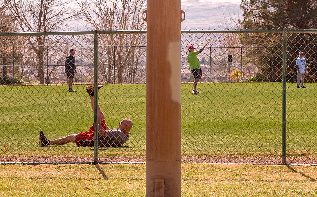 Warming up for a game of softball