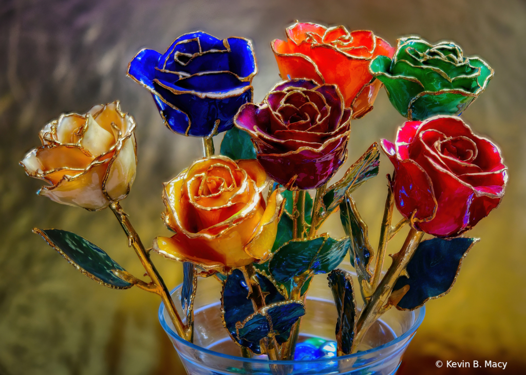 Gold Roses in a Vase - Stacked image