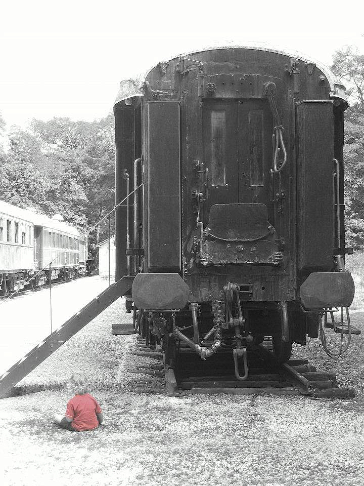 Big train, little boy