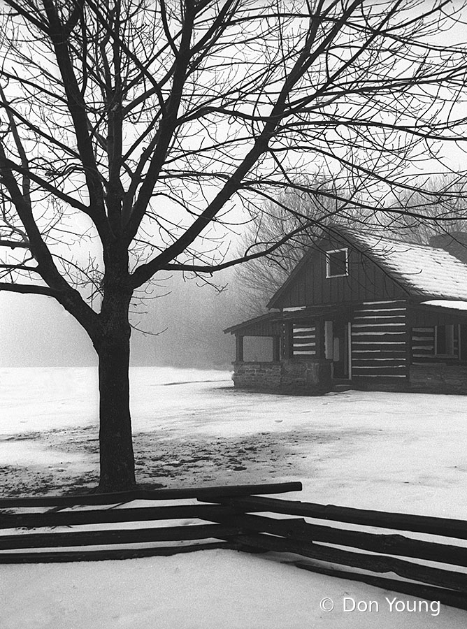 Cabin In Snow