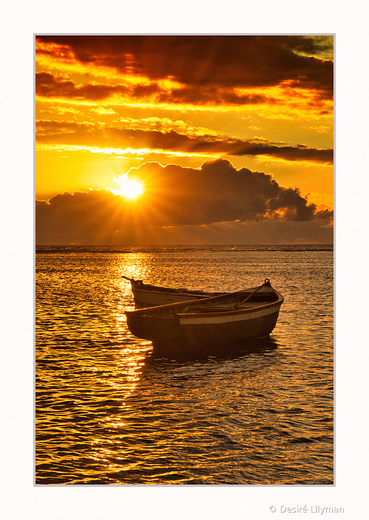 Boat at sunset