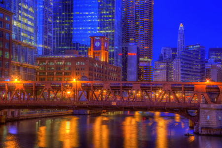 Chicago from the Wells Street Bridge