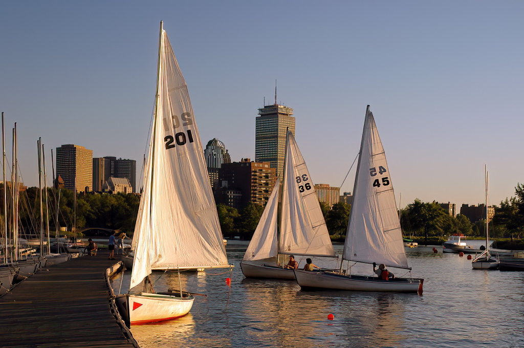 City Sailing At Dusk