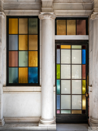Colored glass door & window