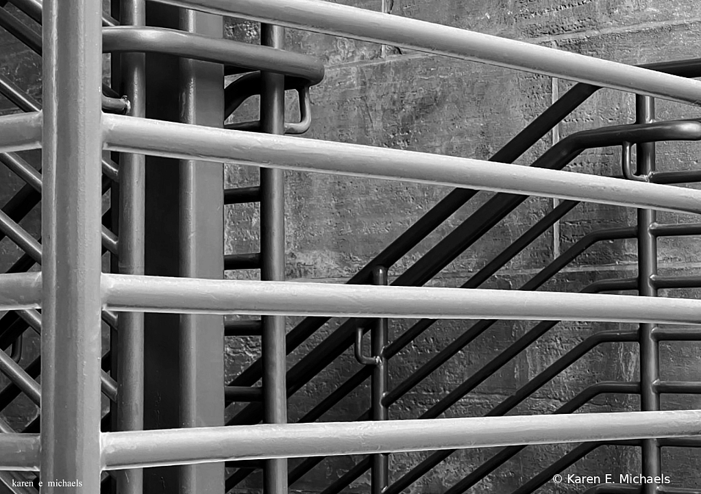 stair rails in black and white - ID: 16002457 © Karen E. Michaels