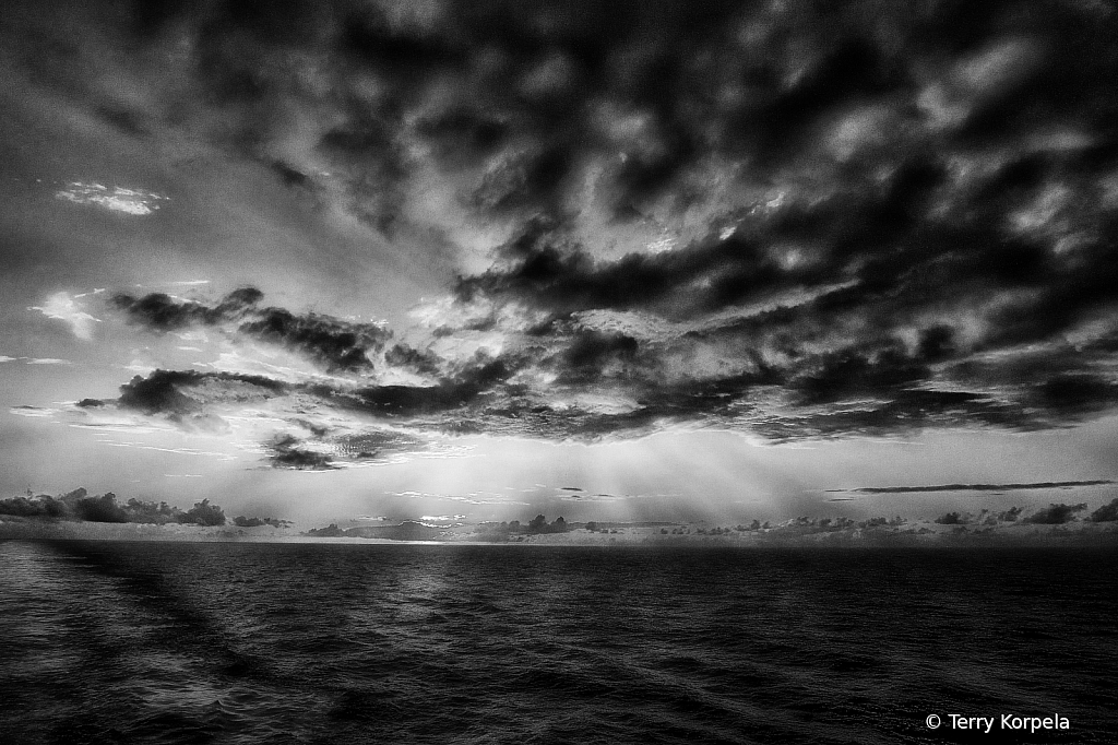 Caribbean Sunset B&W - ID: 16004535 © Terry Korpela