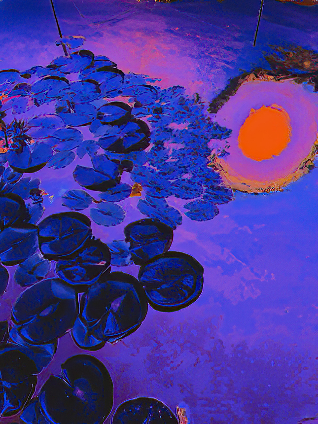 Lily Pond Reflecting Sunlight - ID: 16004256 © John D. Jones
