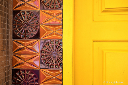 Yellow Door and Ceramic Tiles