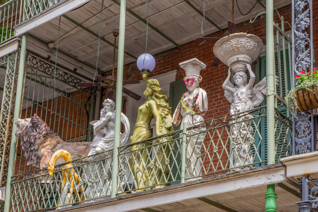 French Quarter - Statues on a Balcony - ID: 16006623 © Kathleen K. Parker