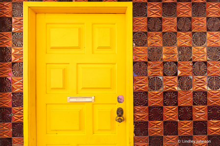 Yellow Door in Lisbon, Portugal