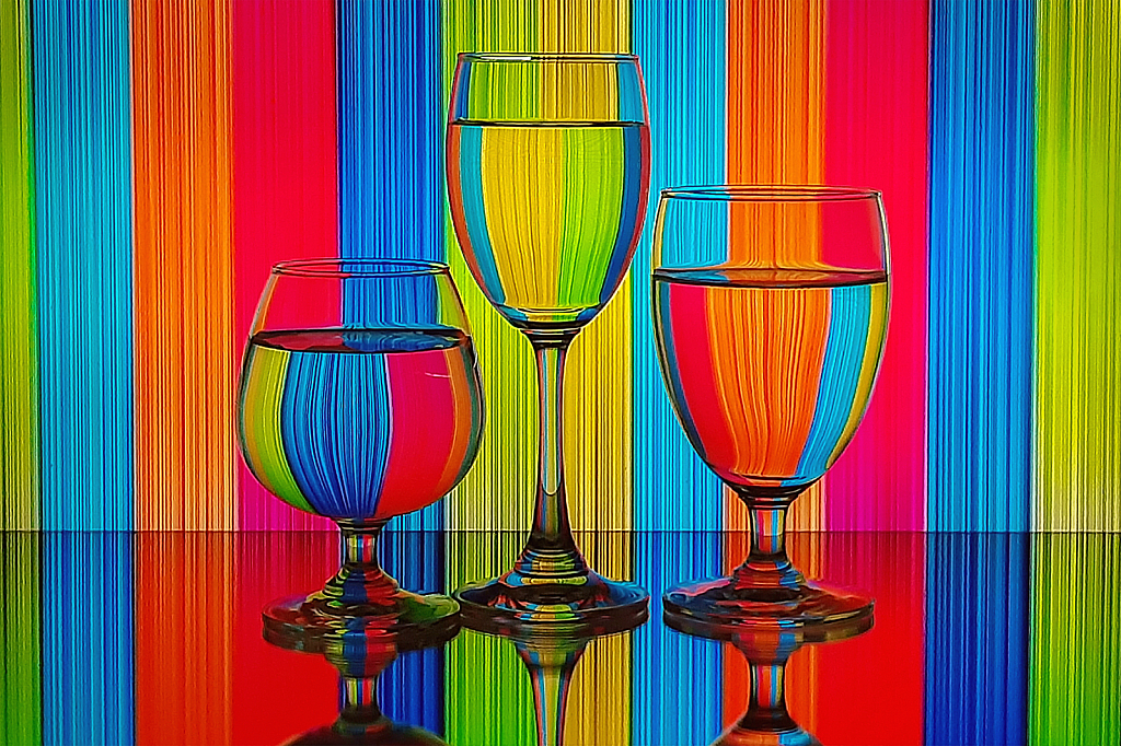 Colourful Wine Glass 01