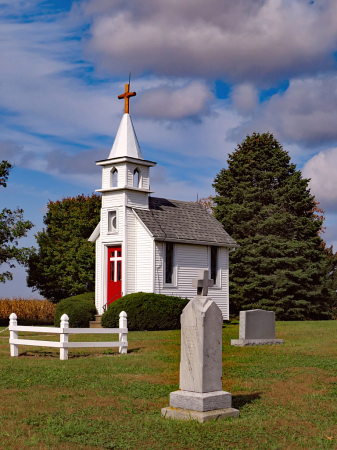 Gravestones And Little Chapel