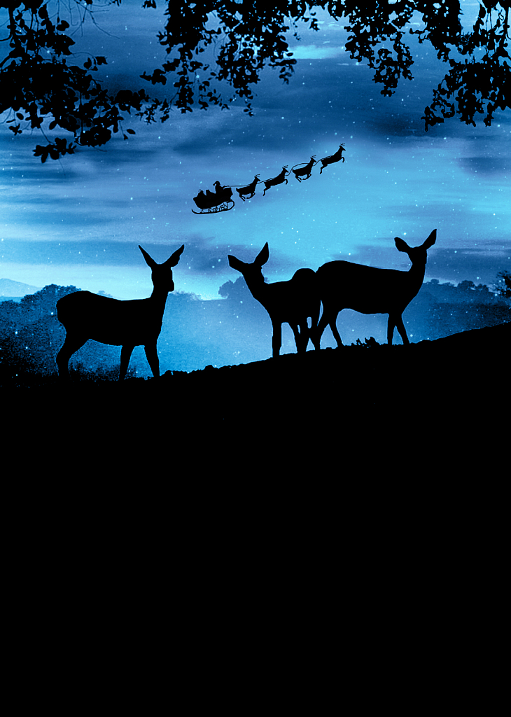 Santa and Deer