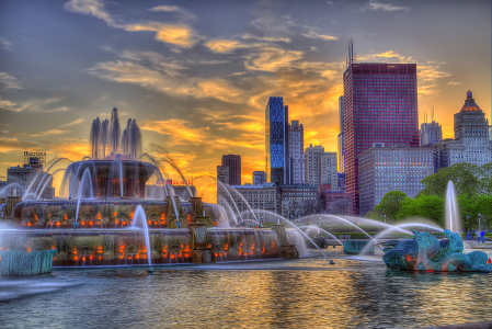 Buckingham Fountain Sunset