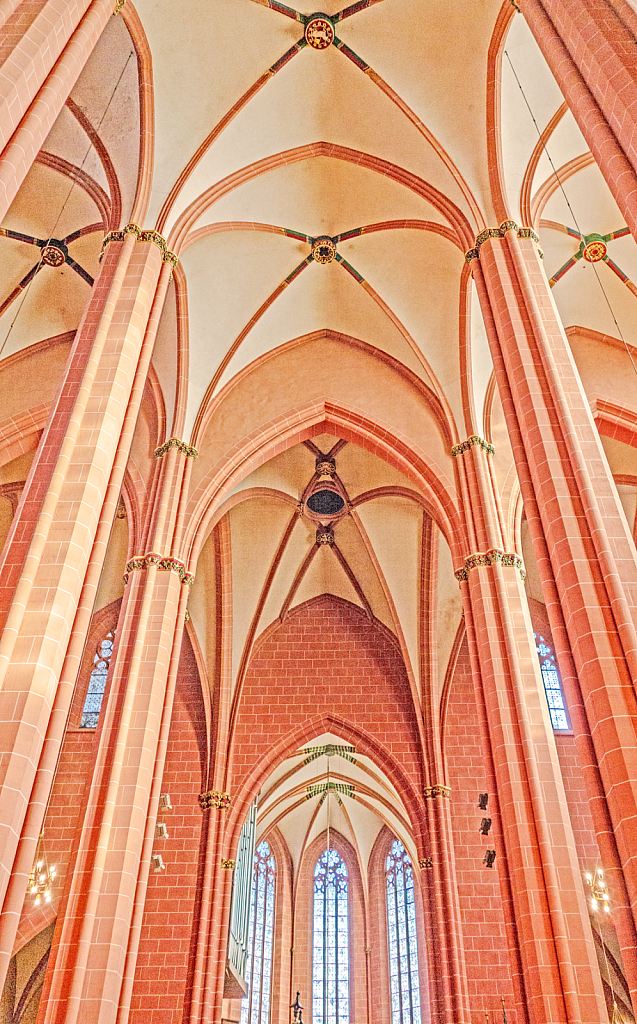 Cathedral's Interior. Arches and Lines.