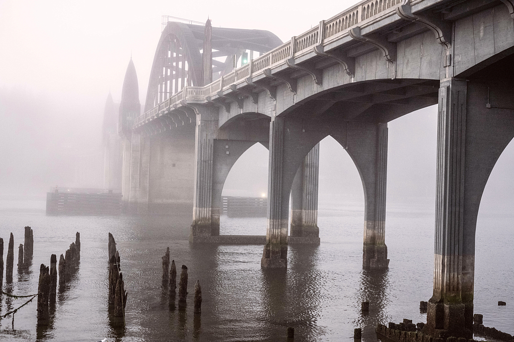 Reedsport, Oregon on a Foggy Morning - ID: 16029212 © Larry Heyert