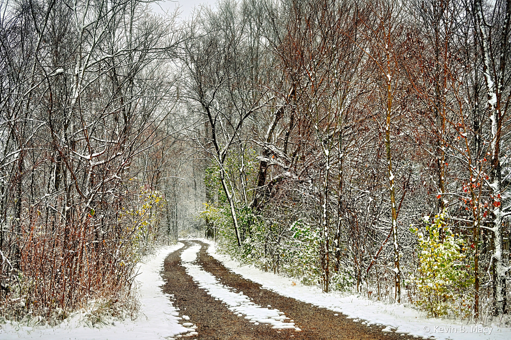 First snow path. - ID: 16031617 © Kevin B. Macy