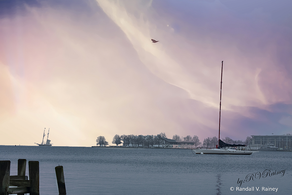 The old and the new sailing vessels . . . 