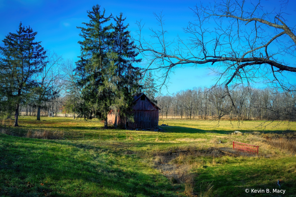 A old barn in a meadow