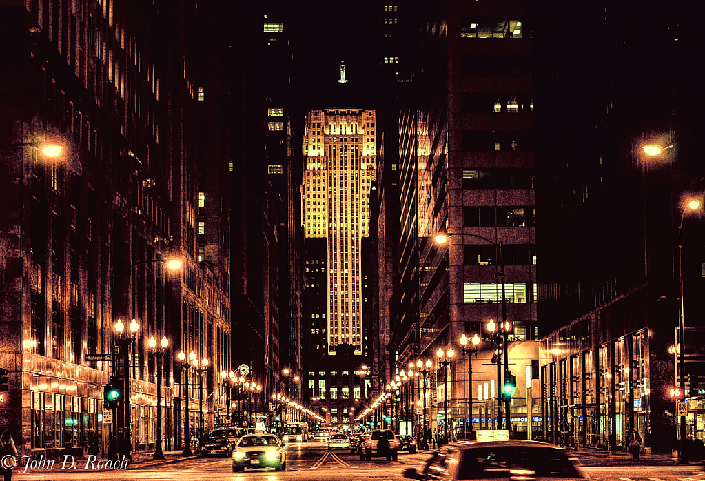 Chicago - LaSalle Street and Board of Trade - ID: 16034360 © John D. Roach