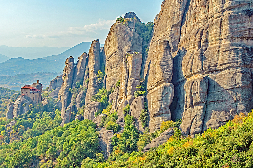 Monastery in the Meteora Rocks.