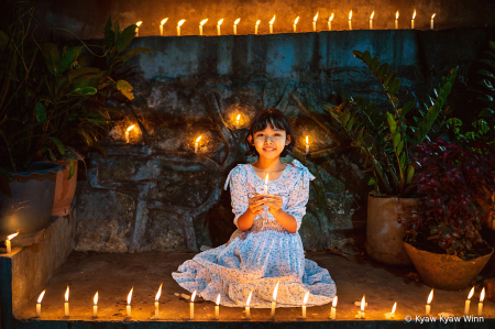 The Little Girl with Candles 