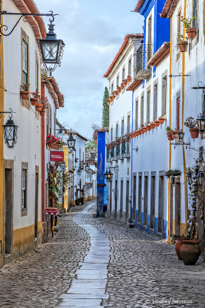 Narrow Street in Obidos, Portugal