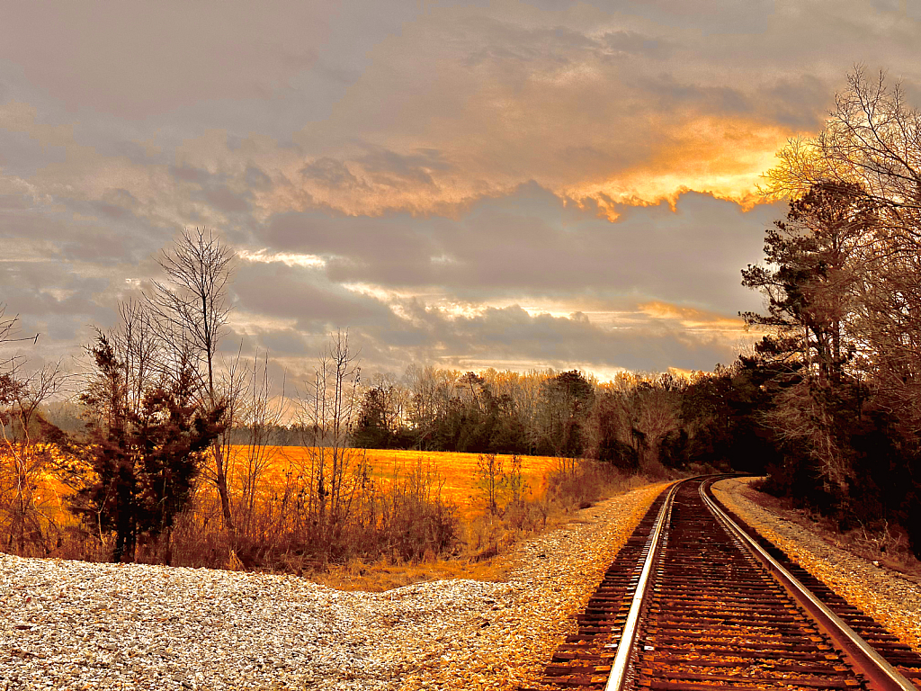 Sunset on the tracks