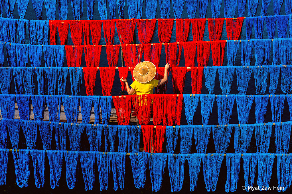 Drying Textile at Inle Region