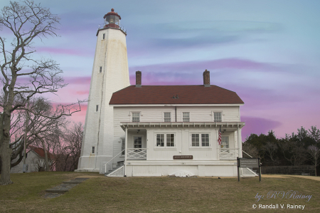 Ffont view of Sandy Hook Lighthouse. . .  
