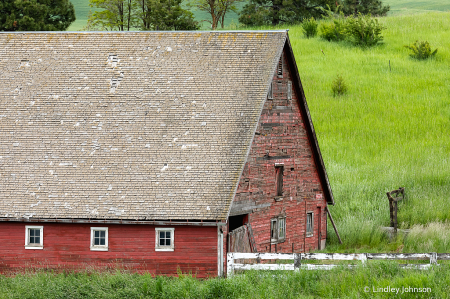 Red Barn and White Fence in the Palouse