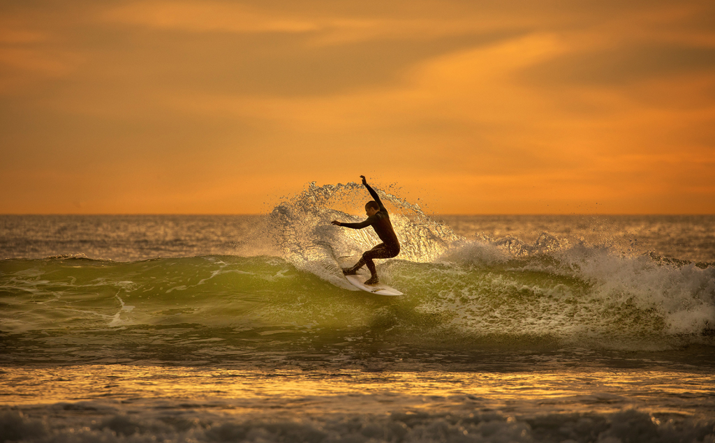 Sunset Surfing