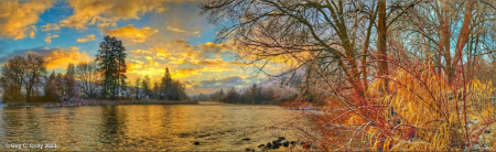 Panoramic Wenatchee River Sunrise