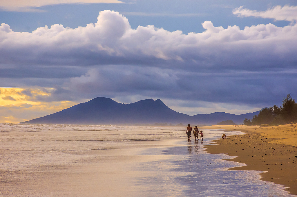 Landscape with lovely family