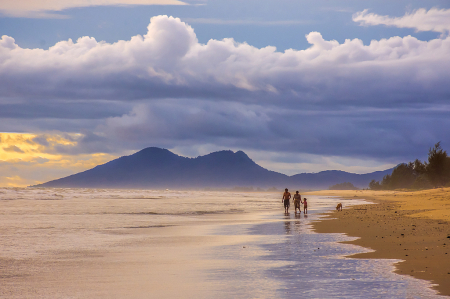 Landscape with lovely family