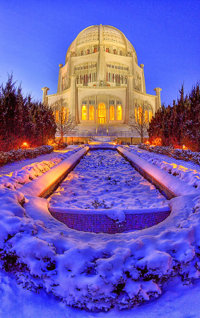 Bahai Temple in Winter