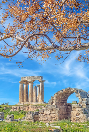 Corinthian Columns. Ancient Corinth site.