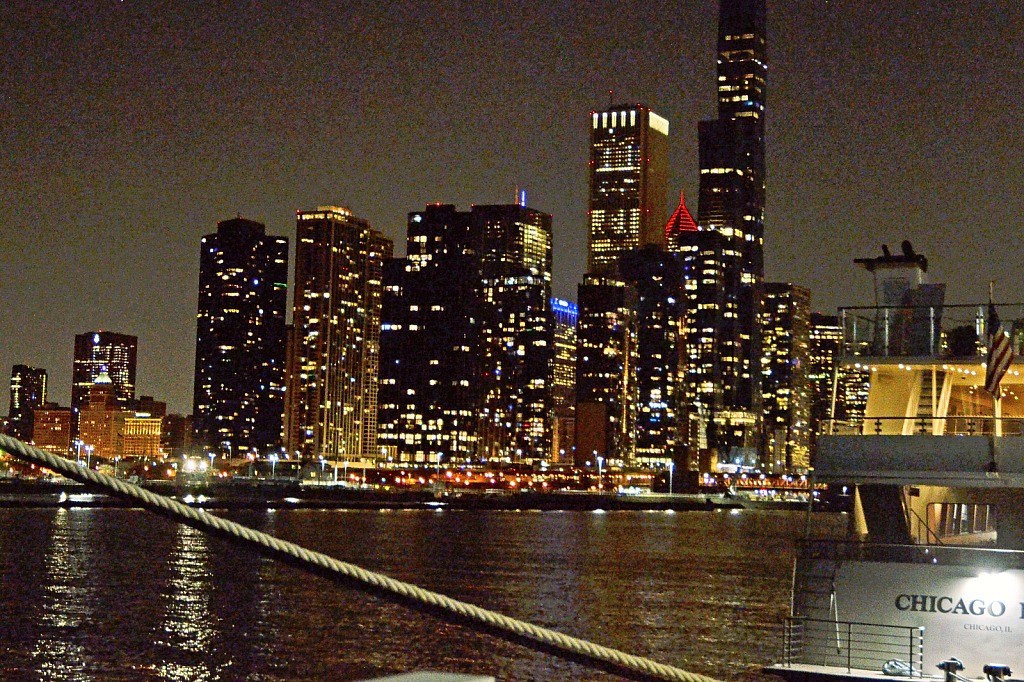 Chicago Night Skyline - ID: 16068626 © Stephen D. Lewis