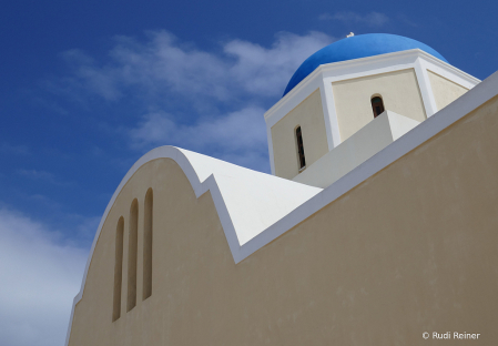 Church dome above, Santorini