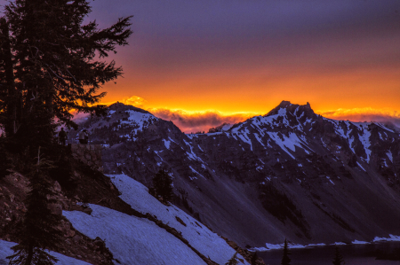 Mystical Sunset at Crater Lake