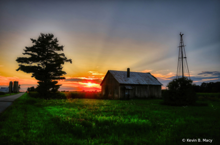 Great Sunset at Barn