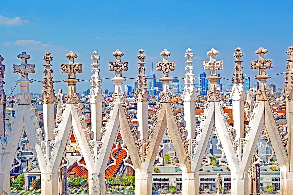 Milan, Italy from Duomo roof.