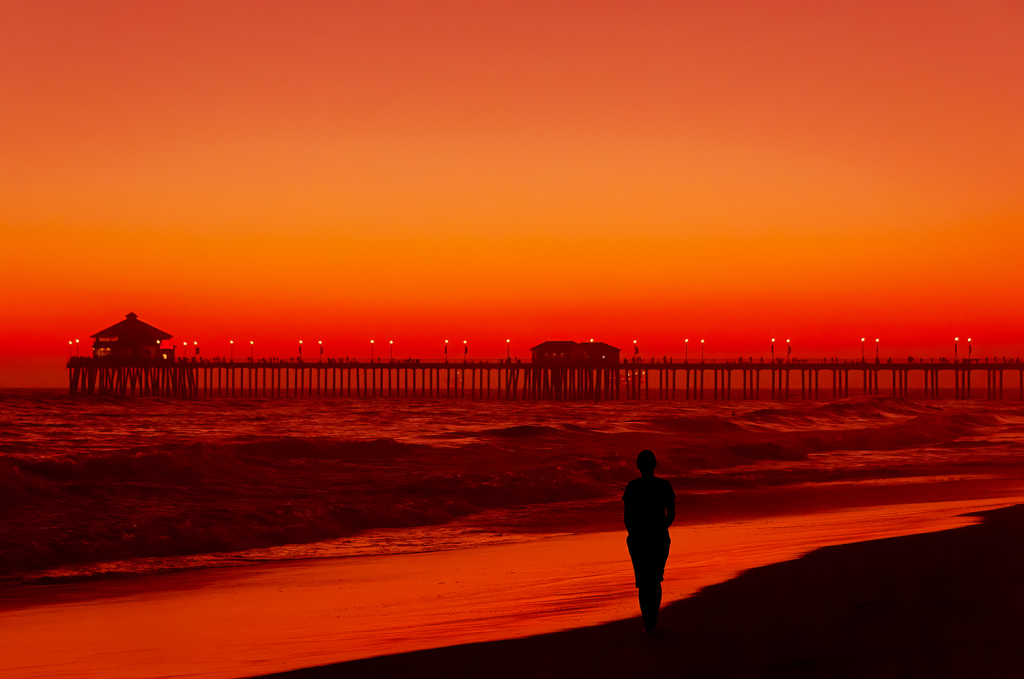 Sunset at Huntington Beach
