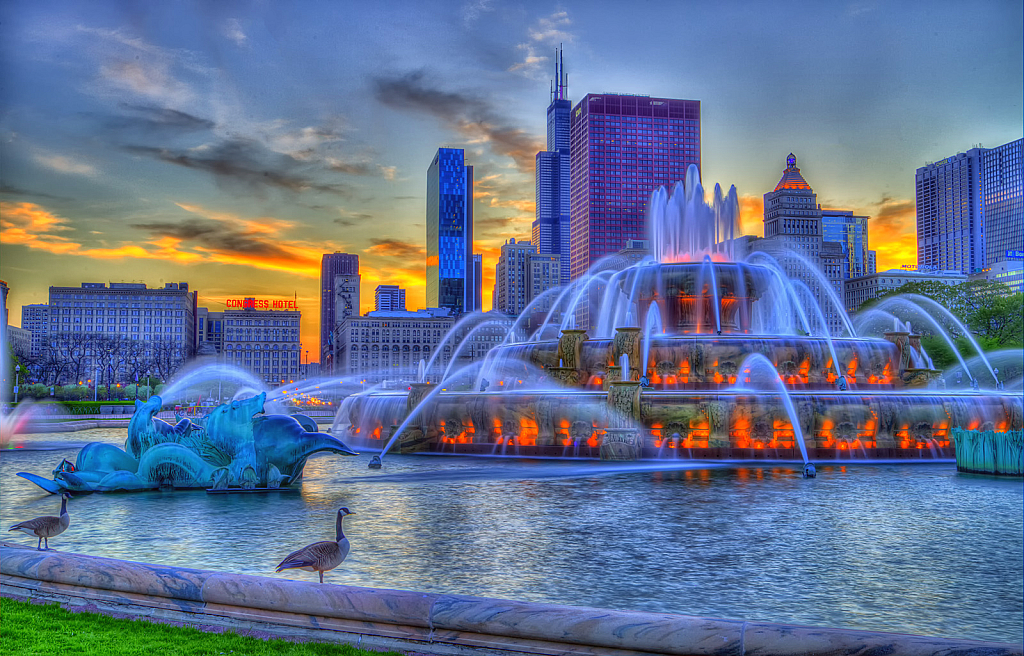 Fountain Reflection