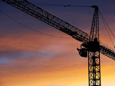 Crane At Sunset