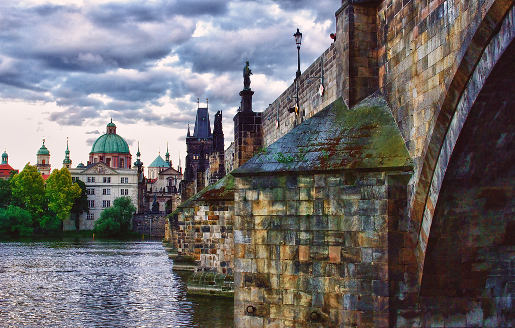 Side View of Charles Bridge, Prague 