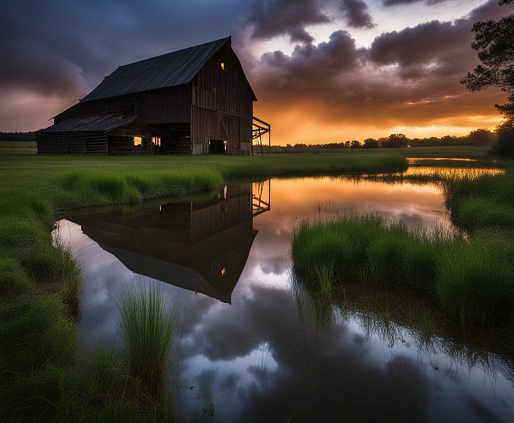 Barn in a Storm