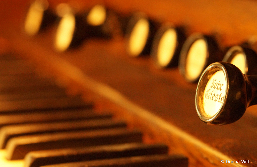 PUMP ORGAN BY OIL LAMP LIGHT