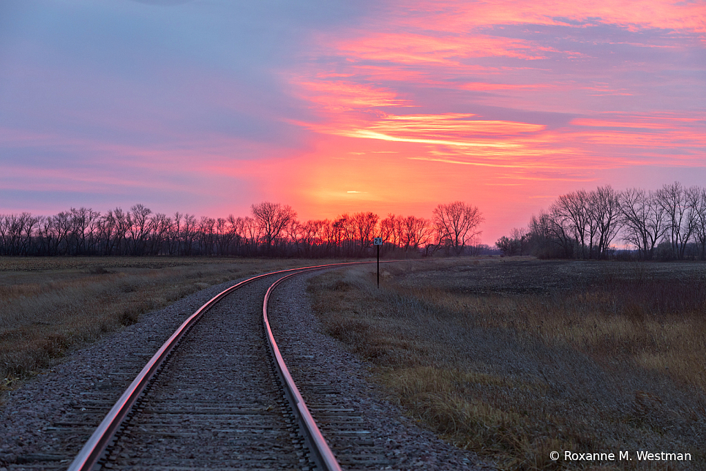 Follow the railroad tracks to the sunset - ID: 16089437 © Roxanne M. Westman